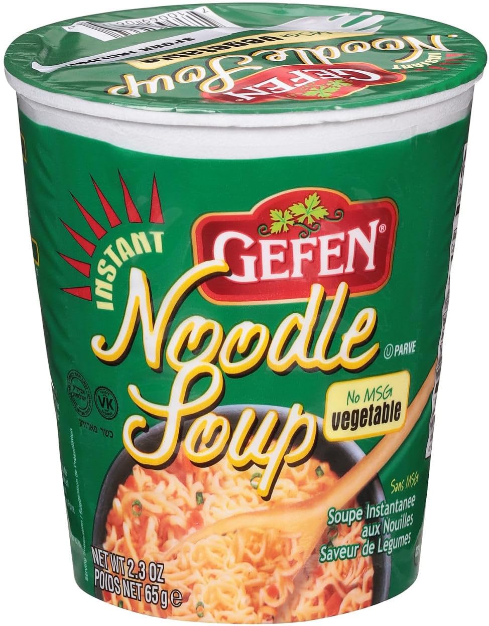 Gefen Instant Noodle Soup Cup (Vegetable Flavor), 2.3 Oz (Pack of 12)