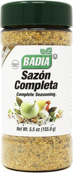 Badia Complete Seasoning, 5.5 oz - Sazon Completa, All-Purpose Spice Blend of Garlic, Onion, Salt, Pepper, Herbs & Spices - Savory Signature Blend