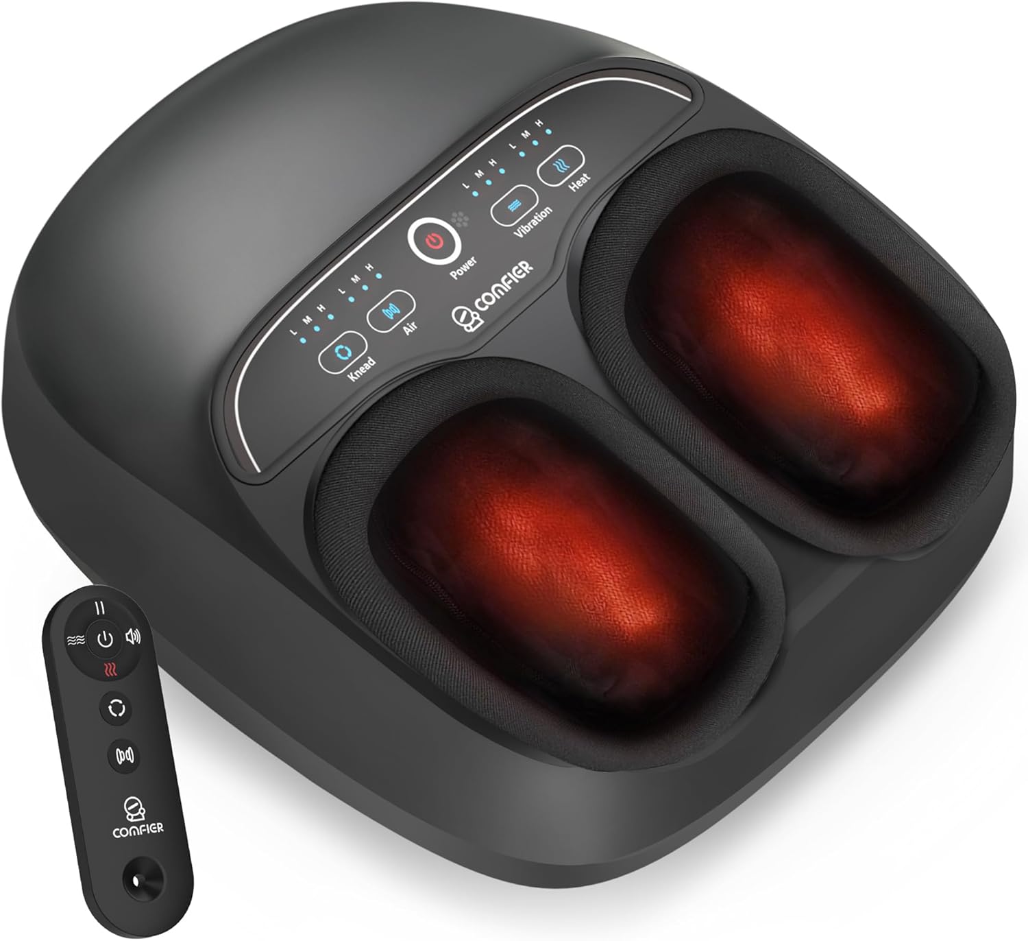 COMFIER Foot Massager with Heat,Kneading,Vibration,Compression,Mothers Day Gift for Mom,Women,FSA Eligible HSA Store,Pause Function,Shiatsu feet Massager for Plantar Fasciitis Neuropathy, Size 13