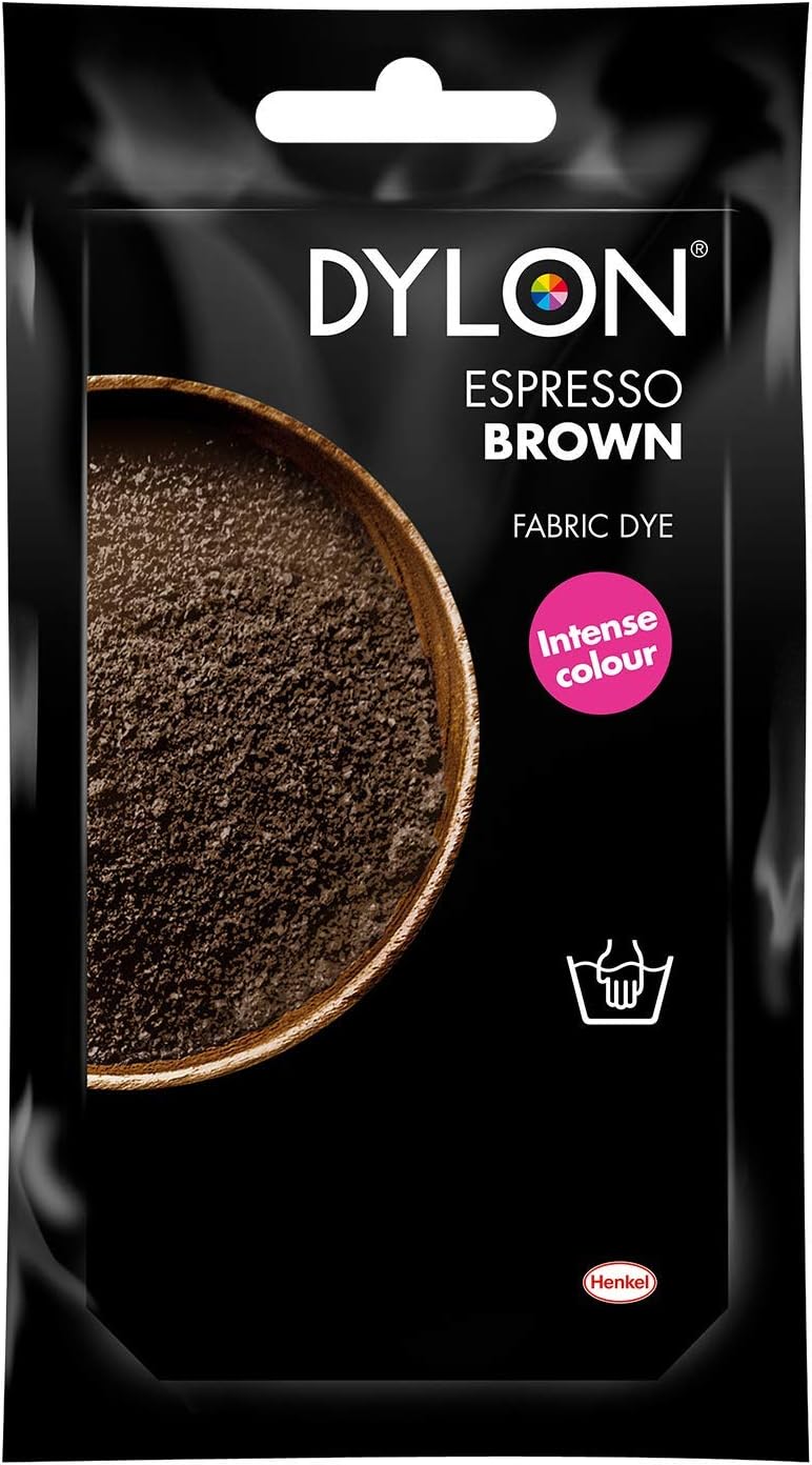 Dylon Hand Dye, Fabric Dye Sachet for Clothes, Soft Furnishings and Projects, 50 g - Espresso Brown - Pack of 1