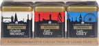 Twinings London Skyline Red, White, & Blue Commemorative Collection of Loose Leaf Teas, Limited Edition Gift Set, 100g Tins (Pack of 3), Original English Breakfast, The Earl Grey, & Lady Grey Tins