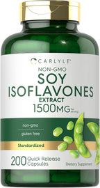 Carlyle Soy Isoflavones for Women and Men | 200 Capsules | Non-GMO, Gluten Free Extract Supplement