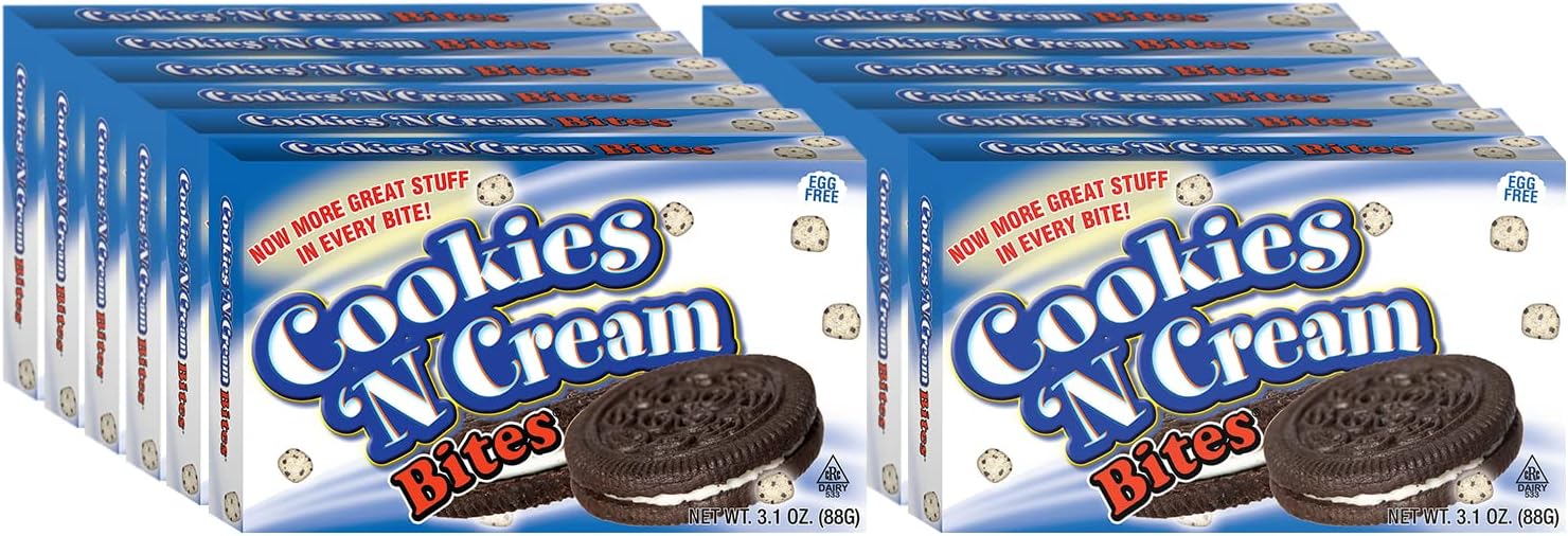 Cookie Dough Bites Cookies 'N Cream Bites Theatre Box, 3.1 Ounce (Pack of 12)