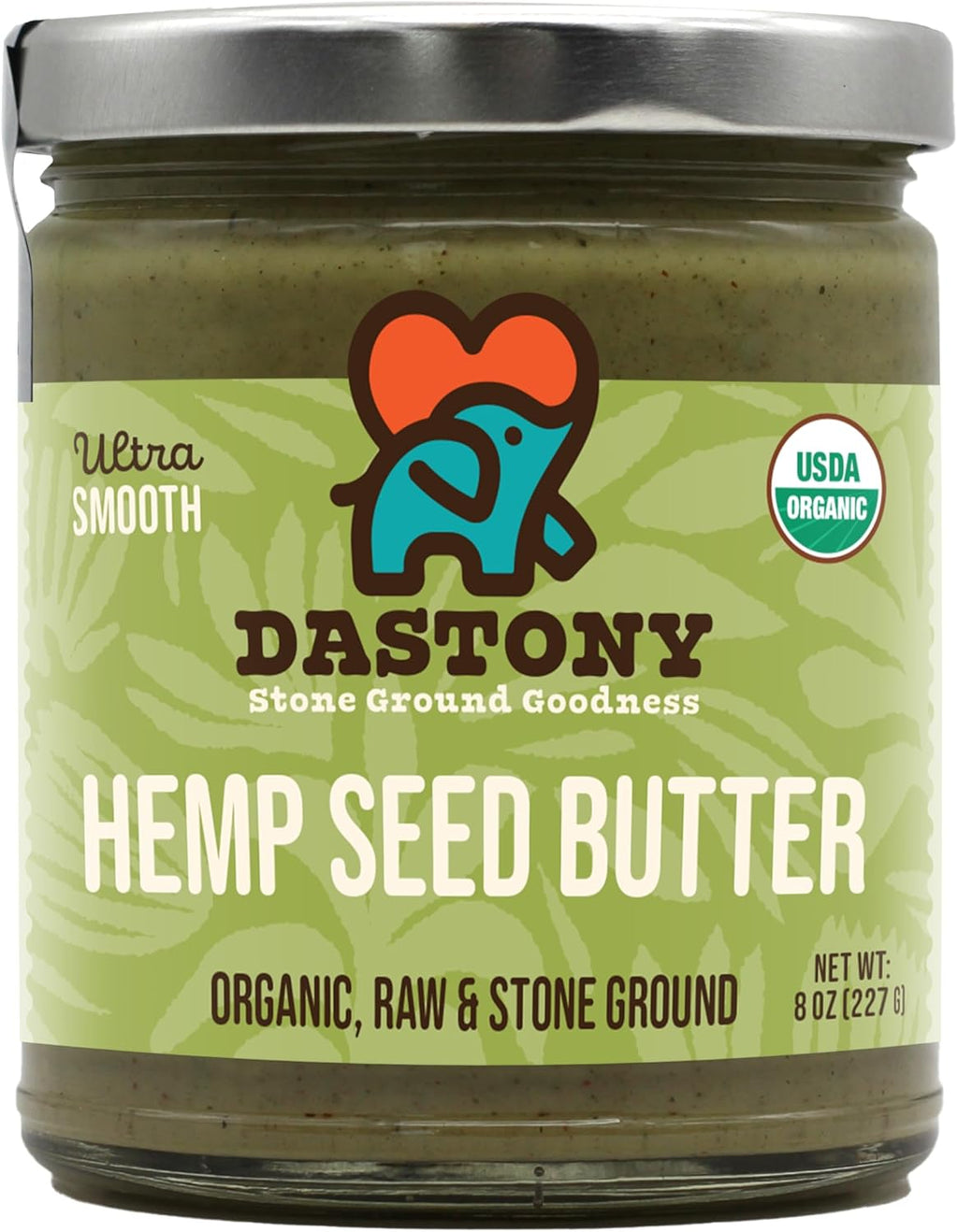 Dastony Organic Raw Hemp Seed Butter, 8 oz | Only One Ingredient | Vegan, Paleo and Keto Friendly, Non GMO, Gluten-free - Pack of 1