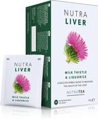 NUTRALIVER - Liver Detox & Cleanse Tea - Milk Thistle, Turmeric & Fennel - 40 Enveloped Tea Bags - Herbal Tea - 2 Pack
