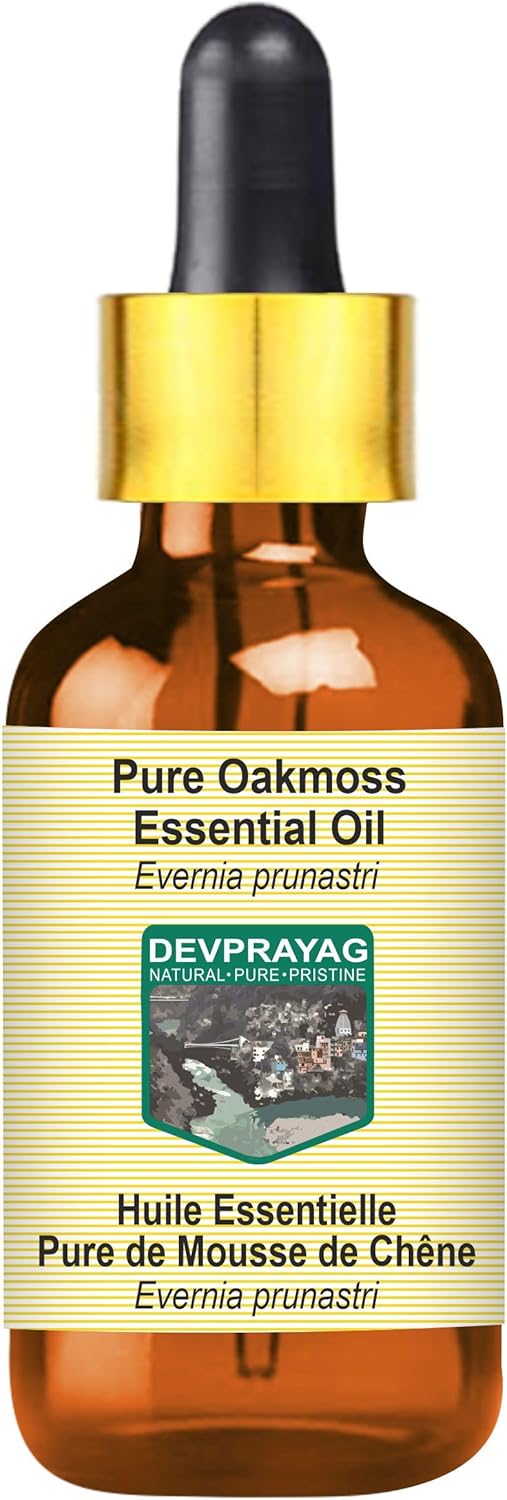 Pure Oakmoss Essential Oil (Evernia prunastri) with Glass Dropper Natural Therapeutic Grade Steam Distilled 2ml (0.06 oz)