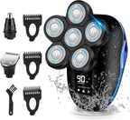 Head Shaver for Bald Men,6-in-1 Electric Shaver for Bald Head 6D Wet/Dry Waterproof Mens Electric Razor Head Shavers Mens Grooming Kit Cordless Rechargeable Face Head Shaving Rotary Shavers