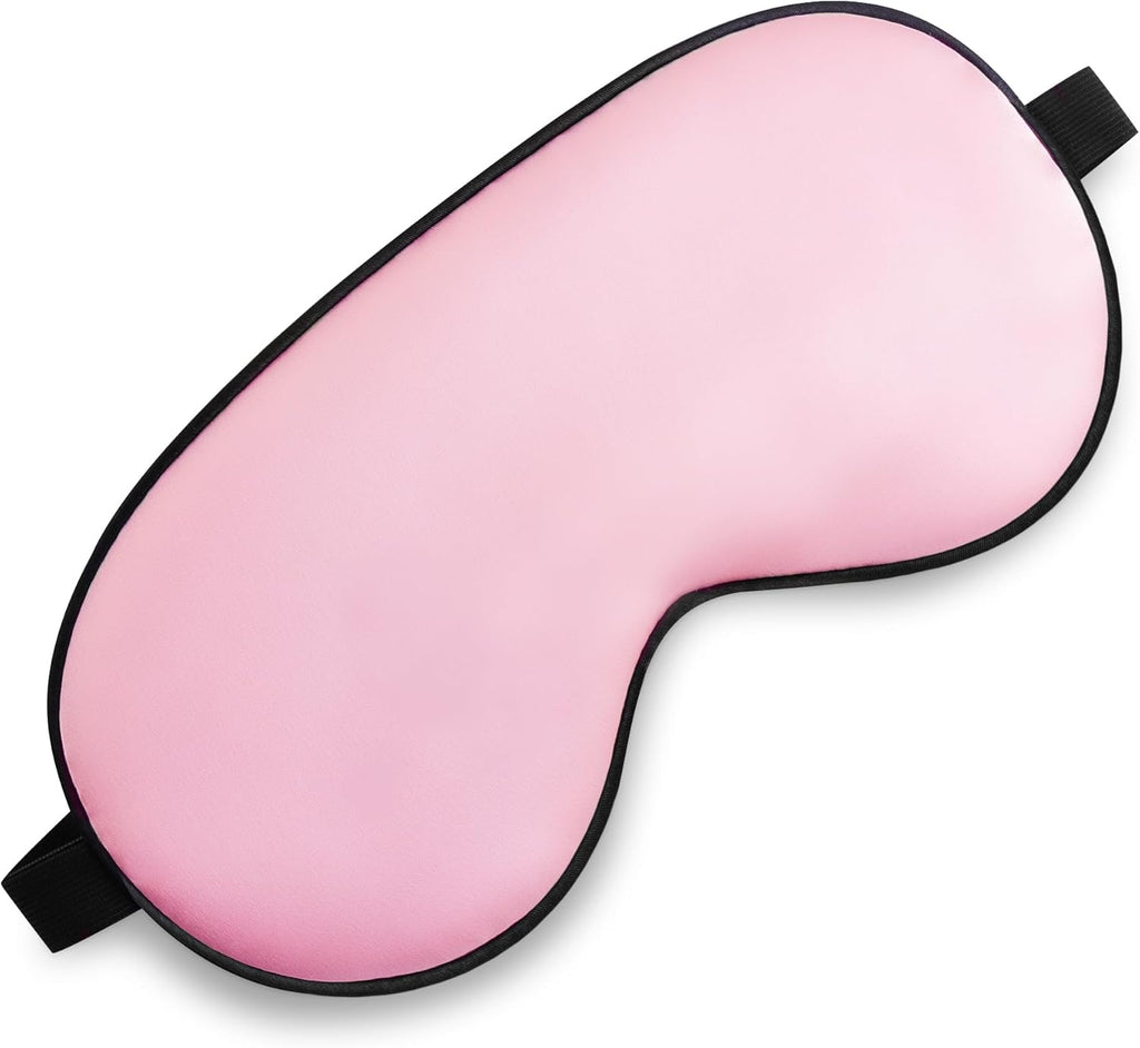Sleep Mask, Silk Eye Mask for Sleeping with Adjustable Strap, Blindfold Eyeshade for Men & Women, Comfortable & Soft Eye Cover Eyeshade for Night Sleep (Rose Pink)