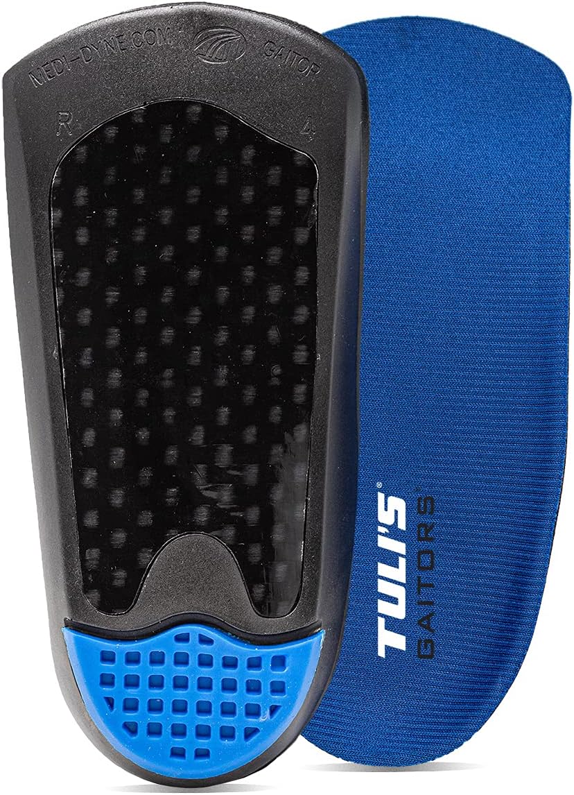 Tuli's Gaitors, 3/4 Length Premium Arch Support Insoles for Plantar Fasciitis and Fallen Arches, 1 Pair, Small