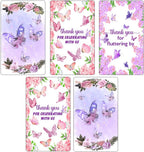 60 Butterfly Theme Mini Candy Bar Wrapper, Thank You Themed Miniatures Candy Bar Stickers, Birthday Decorations, Wedding, Baby Shower, Candy Not Included, Made in USA,