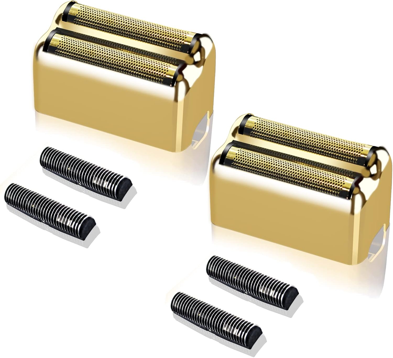2 pack Professional Replacement Foil and Cutters for BaBylissPRO Barberology Double Foil Shaver, Compatible with BaBylissPRO Barberology FXFS2 Shaver，Gold