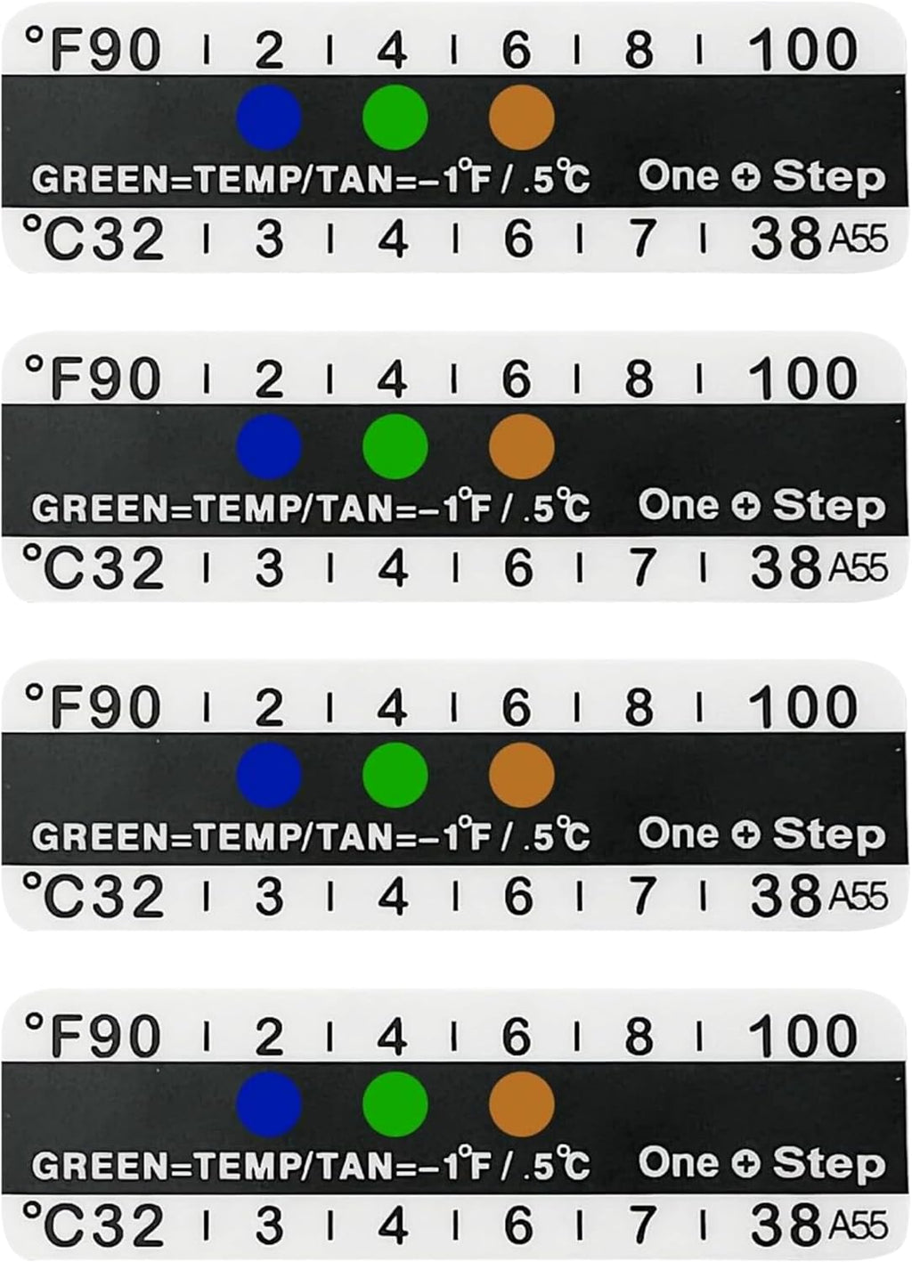 One Step Urine Temperature Test Strips, 100 x Stick on Adhesive Thermometer Strips for Urine Collection Bottles, Visual Display Measurement Range of 32°C-38° or 90°F-100°F