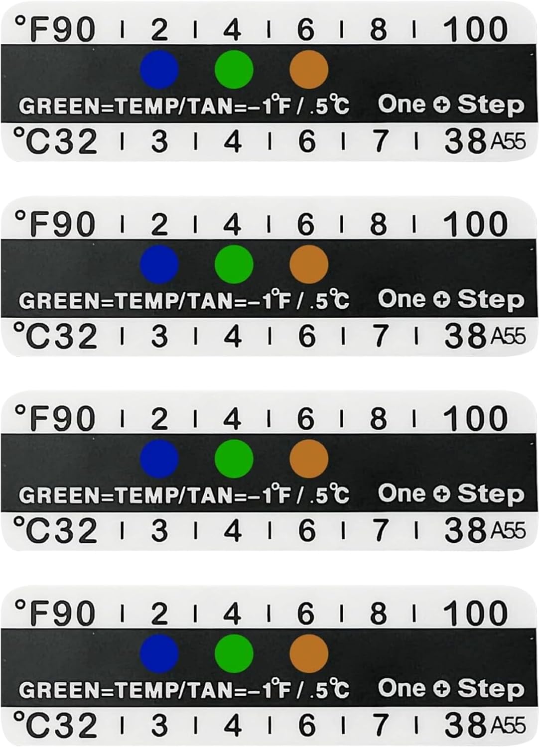 One Step Urine Temperature Test Strips, 100 x Stick on Adhesive Thermometer Strips for Urine Collection Bottles, Visual Display Measurement Range of 32°C-38° or 90°F-100°F