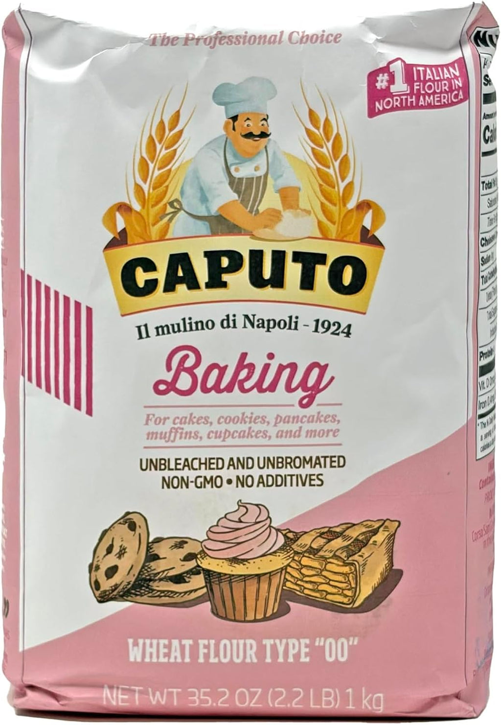 Antimo Caputo Baking (Pasticceria Pastry) 00 Flour 2.2 Pound Bag - For Desserts & Shortbreads - From Italy Type 00 Wheat