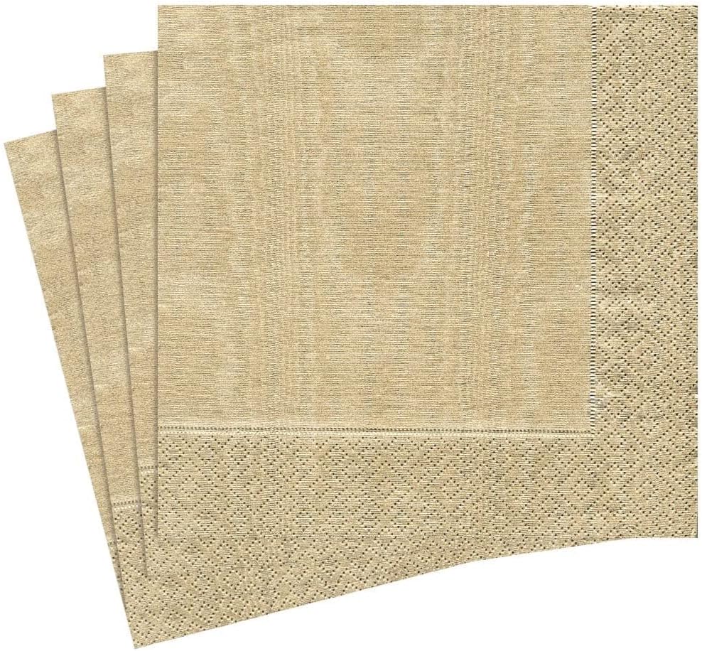 Entertaining with Caspari Dinner Napkin, Moire Gold, 20-Pack