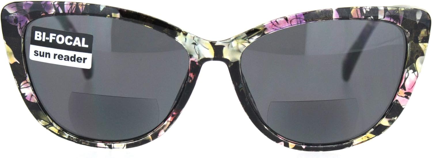 Womens Bi-focal Gothic Cat Eye Reading Sunglasses