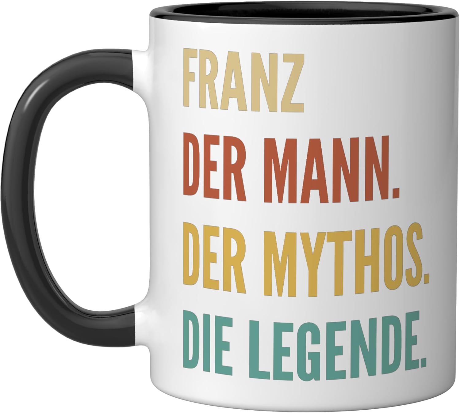 Funny German First Name Design - Franz Ceramic Mug, Black/White