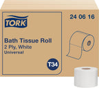 Tork Toilet Paper Roll White T34, Universal, 2-ply, 48 x 616 sheets, 240616