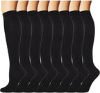 Double Couple 8 Pairs Compression Socks Men Women Knee High Compression Stockings for Sports Support Socks