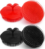 NICEMOVIC Scalp Scrubber Shampoo Brush 4 Pack, Scalp Massager for Hair Growth & Dandruff, Head Hair Scrubber for Shower & Dry Use, Massage Tool for Men Women Kids (2 Black + 2 Red)