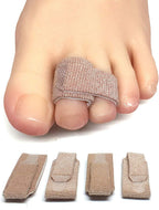 ZenToes Hammer Toe Corrector for Women & Men - Reusable Fabric Buddy Wraps for Broken Toes - Cushioned Toe Splint for Protection & Recovery & Hammertoe Straightener - 4 Count (OSFM, Beige)