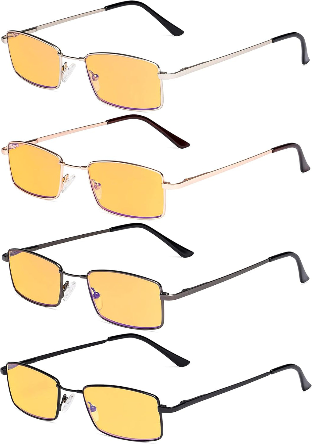 Eyekepper 4 Pack Reading Glasses Blue Light Blocking Memory Titanium Bridge Computer Readers