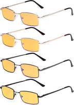 Eyekepper 4 Pack Reading Glasses Blue Light Blocking Memory Titanium Bridge Computer Readers