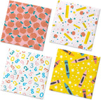 40Pcs Back to School Napkins-School Theme Ruler Apple Alphabet Paper Napkins First and Last Day of School Preschool Kindergarten Graduation Decoration