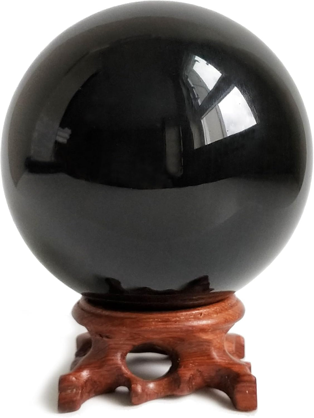 Mina Heal Genuine Obsidian Crystal Sphere for Meditation, Divination, and Feng Shui – Black Crystal Ball for Scrying and Healing