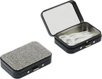 2Pack Bling Dental Floss Cases with Mirror, Portable & Refillable Floss Pick Holders, Gum Container Metal Tin Box Case for Q-tip,Cotton Swab (Bling Black)