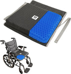 One Way Glide Cushion with Handles & Gel Wheelchair Seat Cushion Set – Anti-Slip Transfer Pad + Pressure Relief Gel Seat for Elderly, Patients, and Long Sitting Comfort