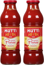 Mutti Tomato Puree (Passata), 24.5 oz. | 2 Pack | Italy’s #1 Brand of Tomatoes | Fresh Taste for Cooking | Canned Tomatoes | Vegan Friendly & Gluten Free | No Additives or Preservatives