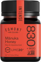Egmont Honey Manuka Honey UMF 20+ MGO 830+ | 8.8 oz (250 g) | 100% Pure Authentic New Zealand Honey, UMF & MGO Certified, Non-GMO, Kosher, Traceable, Recycled Jar, Immune Support