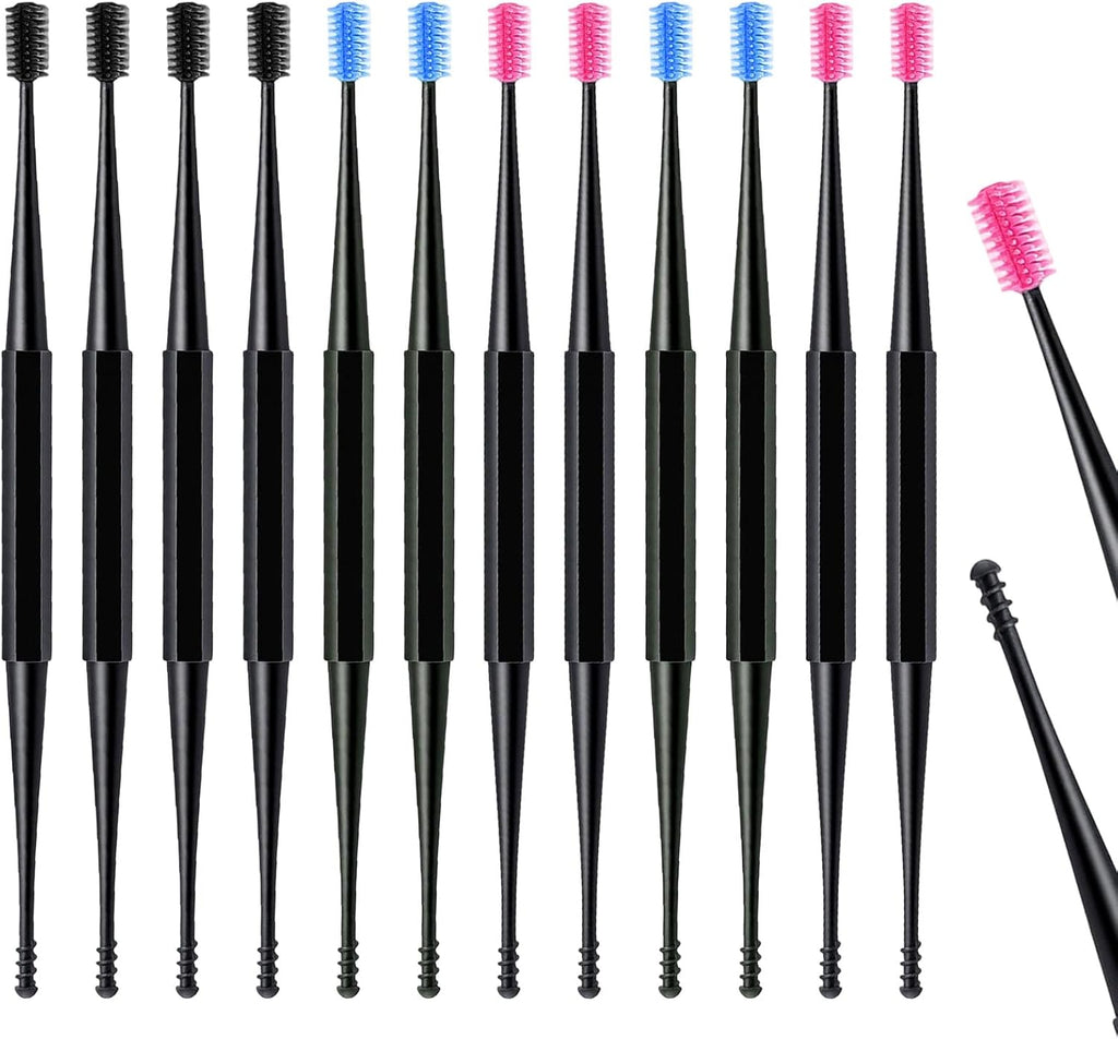 12 PCS Ear Wax Removal Tool, Reusable Spiral Ear Wax Removal Kit with Soft Silicone Double Sided Head, Safe Cleaner Tool for Adults