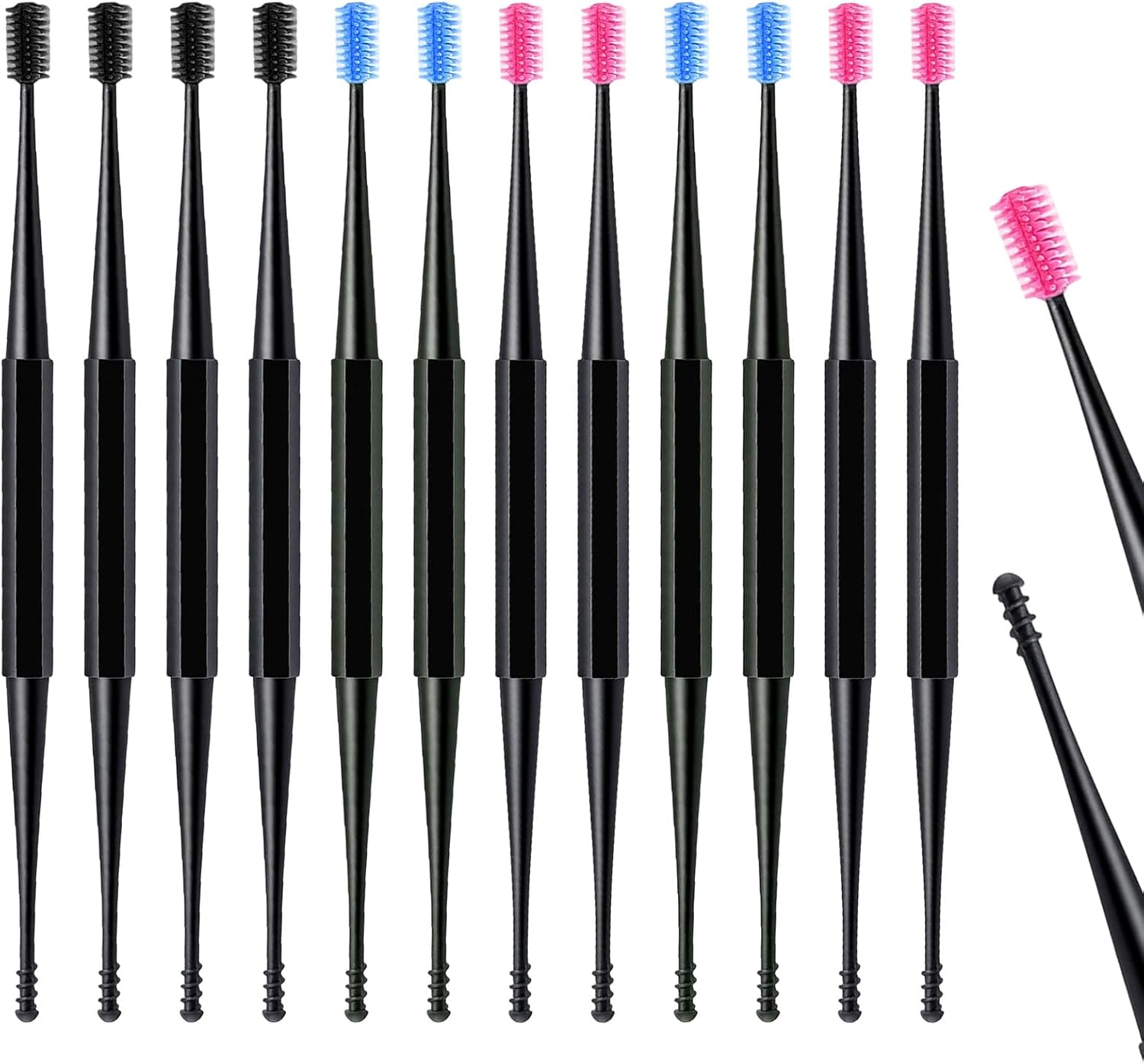 12 PCS Ear Wax Removal Tool, Reusable Spiral Ear Wax Removal Kit with Soft Silicone Double Sided Head, Safe Cleaner Tool for Adults