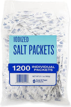 Iodized Individual Salt Packets, 1200 Count, 0.5g Each, 21.1 Ounces Total