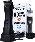 BALLS Trimmer V3 The Archibald - Body & Pubic Hair Shaver for Men - No Cuts, Sacksafe Guard, Rechargeable, 100% Waterproof, Cordless - Wet/Dry with Replaceable Ceramic Blades Archibald Trimmer
