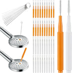 50PCS Shower Head Cleaning Brush, Multifunctional Shower Head Cleaner Tool Anti-Clogging Crevice Cleaning Brush Nozzle Unclogger with Protective Cover & Storage for Showerhead Small Hole Nozzle