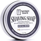 Taconic Shave Excalibur Scent Shaving Soap – Clean Masculine Cologne Aroma – Barbershop Quality Lather Puck with Natural Oils – Smooth Glide – Handmade in USA