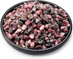 Polished Rhodonite Crystal Chips 200 Pcs - 0.3" 10 oz Tumbled Stone Chips Crushed Sea Glass Stones Healing Reiki Crystal Making Home Decoration