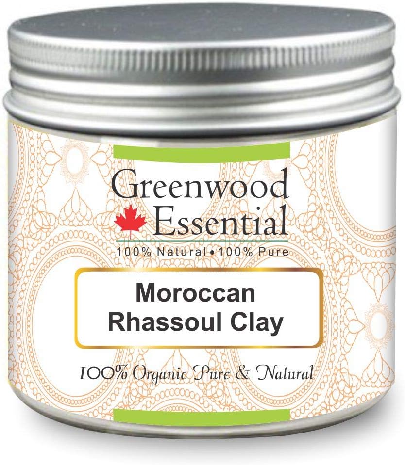Greenwood Essential Moroccan Rhassoul Clay from the Atlas Mountains 100% Organic Pure & Natural 200gm (7.05 oz)