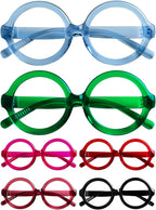 CessBlu 6 Pack Huge Oversized Reading Glasses without Metal No Screws for Women Large Head Round Readers +2.50