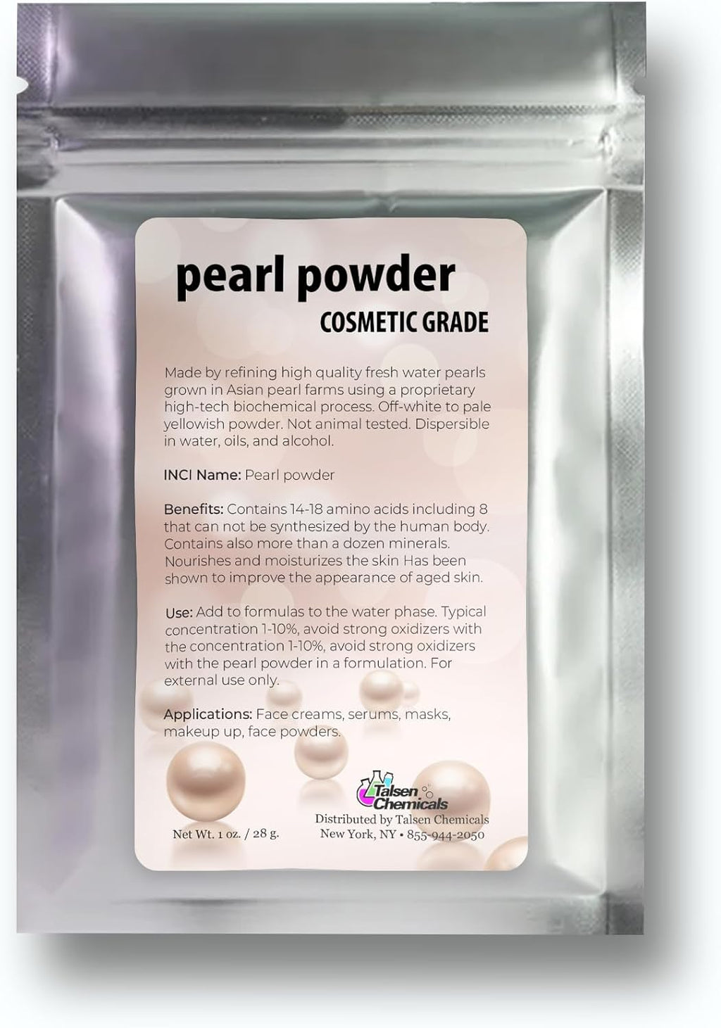 Pure Pearl Powder DIY Cosmetic Grade Pearl Powder For Face, Making Face Mask, Cream And Lotion (1 Ounce / 28 gram)