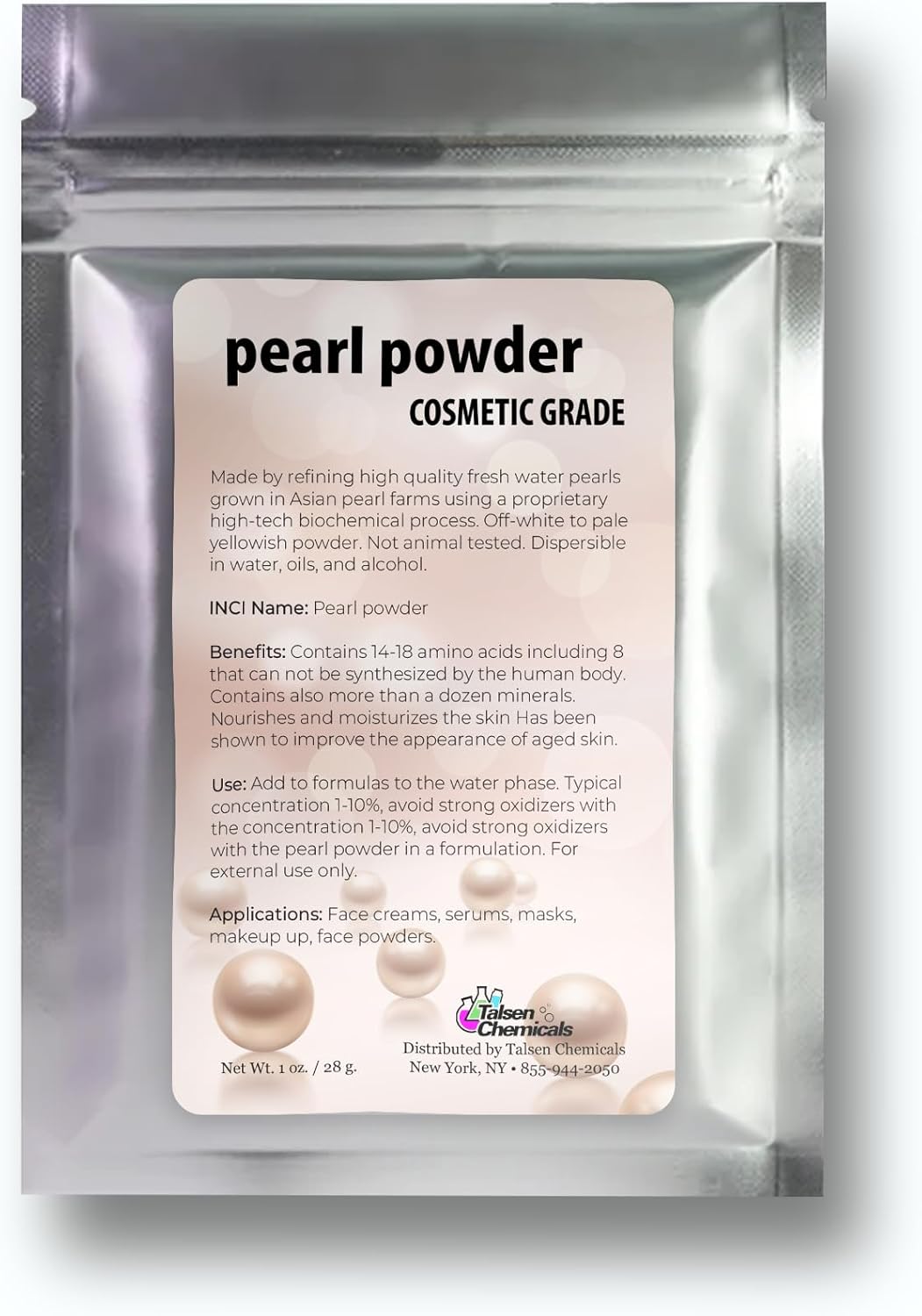 Pure Pearl Powder DIY Cosmetic Grade Pearl Powder For Face, Making Face Mask, Cream And Lotion (1 Ounce / 28 gram)