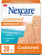 Nexcare Waterproof Cushioned Bandages, Assorted Sizes, 20 Count