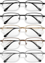 NOVIVON 2.75 Metal Reading Glasses Men - Durable Readers with Blue Light Filtering - Clear Vision