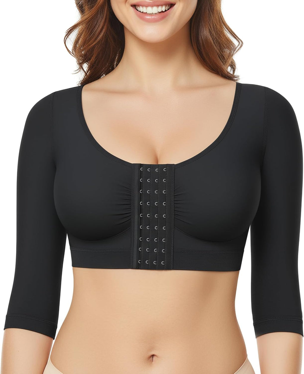 BRABIC Upper Arm Shaper for Women Fajas Post Surgery Compression Sleeves Front Closure Bra Arm Lipo Shapewear Tops