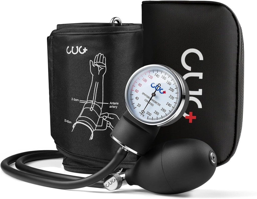 Professional Aneroid Sphygmomanometer, Blood Pressure Cuff Manual, Precision Copper & Brass Movement, Medical-Grade Reinforced PVC Tubing, Calibration Tool, Ideal for Doctors, Nurses, and Students