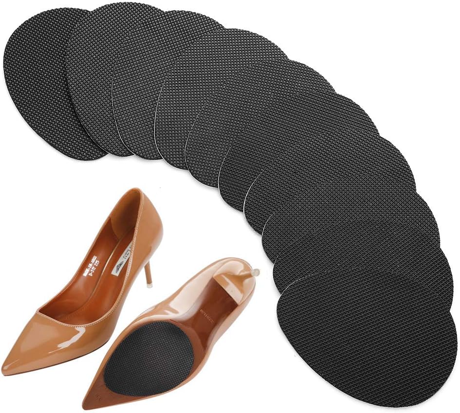 GADEBAO 12PCS Non-Slip Shoe Pads for Bottom of Shoes, Premium Rubber Self Adhesive Anti-Slip Shoe Grips Stickers, High Heels Non-Skid Sole Protector
