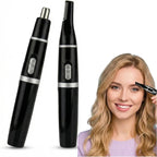 Eyebrow & Facial Hair Removal for Women and Man,Nose and Ear Hair Trimmer - for Eyebrow,Ear,Nose,Facial & Body Hair Removal, Painless,Dual Blades, Waterproof,Battery Not Included,Black